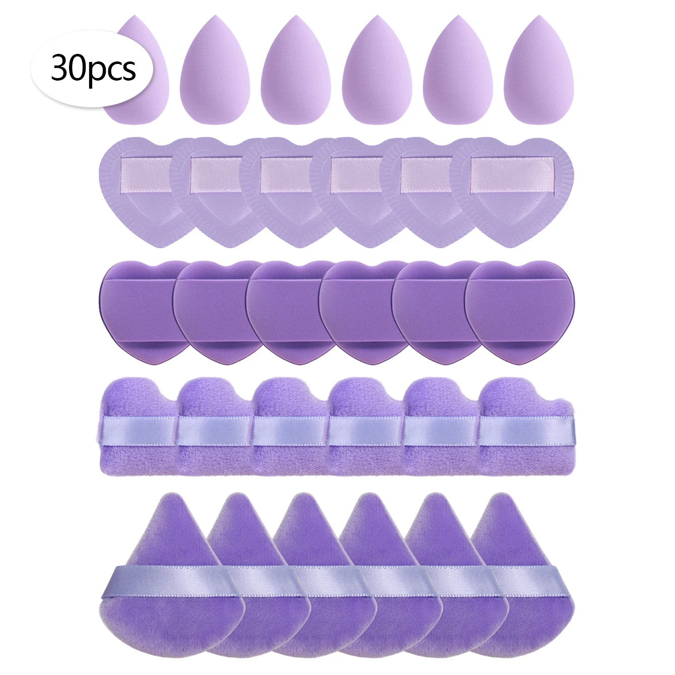 Mini gąbeczki do makijażu puff zestaw 15 lub 30 szt. Czerwony