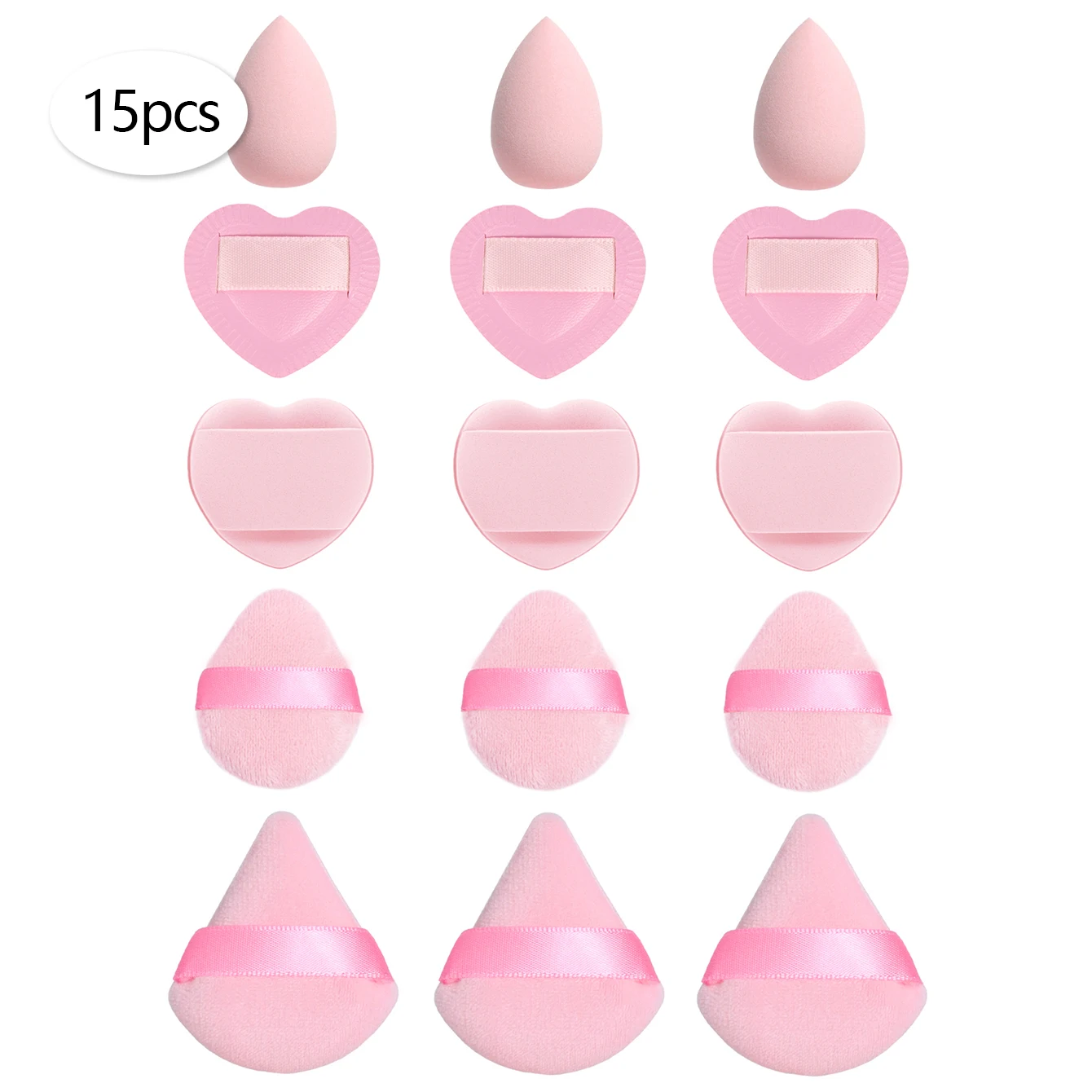 Mini gąbeczki do makijażu puff zestaw 15 lub 30 szt. Pomarańczowy