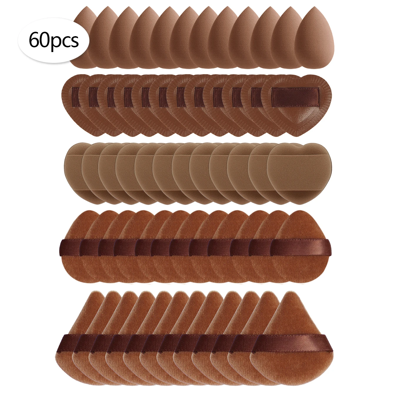 Mini gąbeczki do makijażu puff zestaw 15 lub 30 szt. Różowy