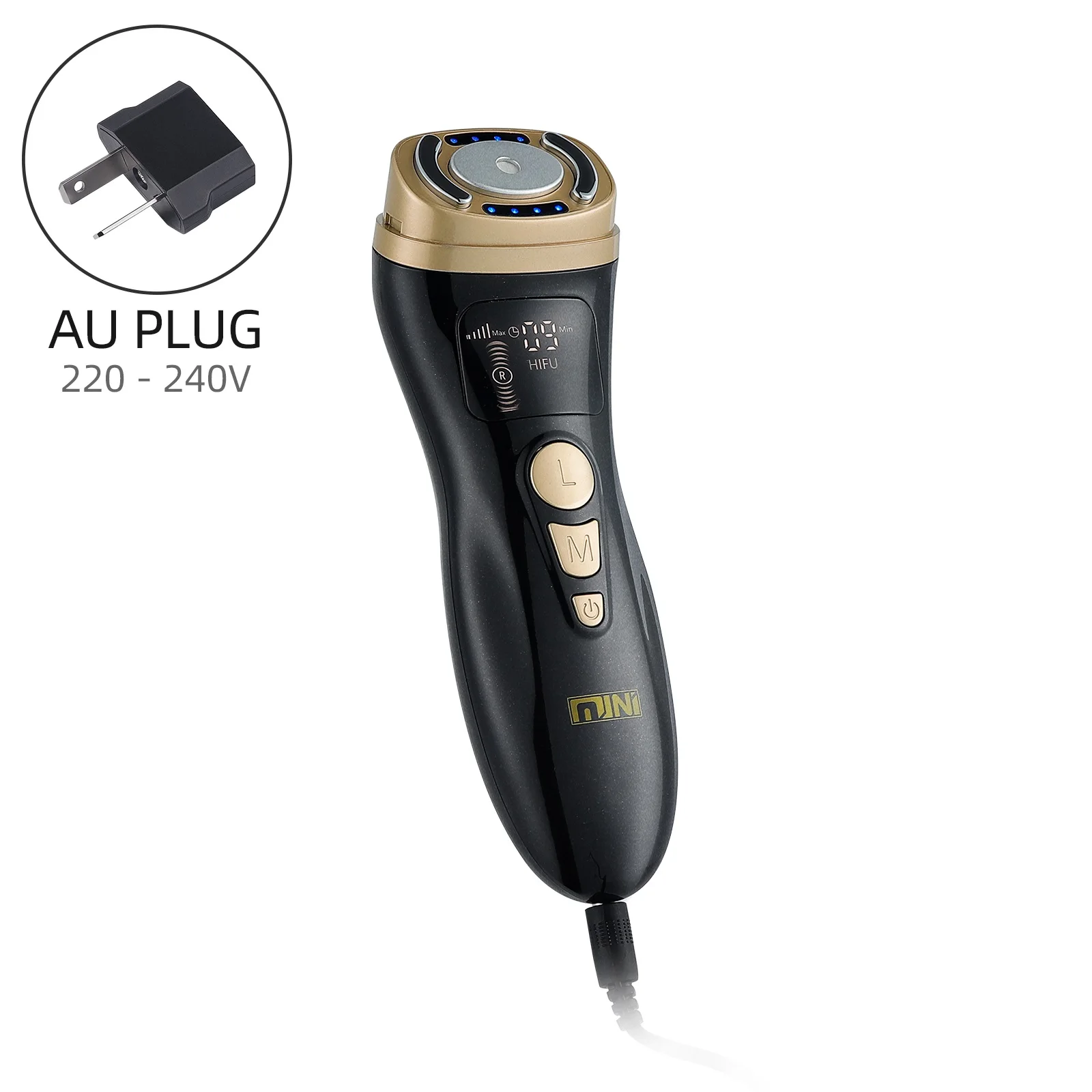 Mini HIFU – urządzenie do liftingu twarzy RF EMS na twarz i szyję Au plug (220 240v)