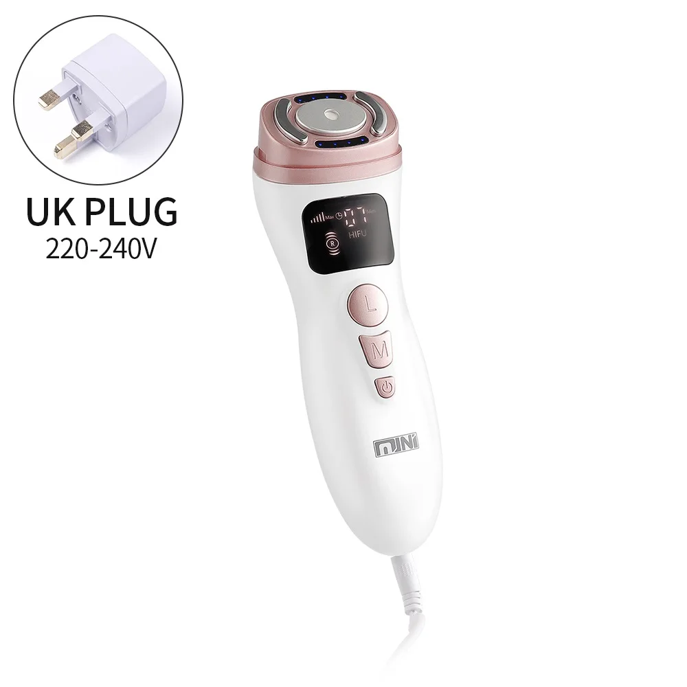 Mini HIFU – urządzenie do liftingu twarzy RF EMS na twarz i szyję Uk plug (220 240v)