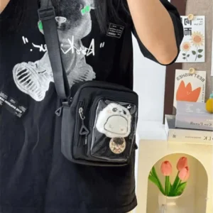 Mini Ita Bag przezroczysta crossbody Y2K — koreańska moda Czarny