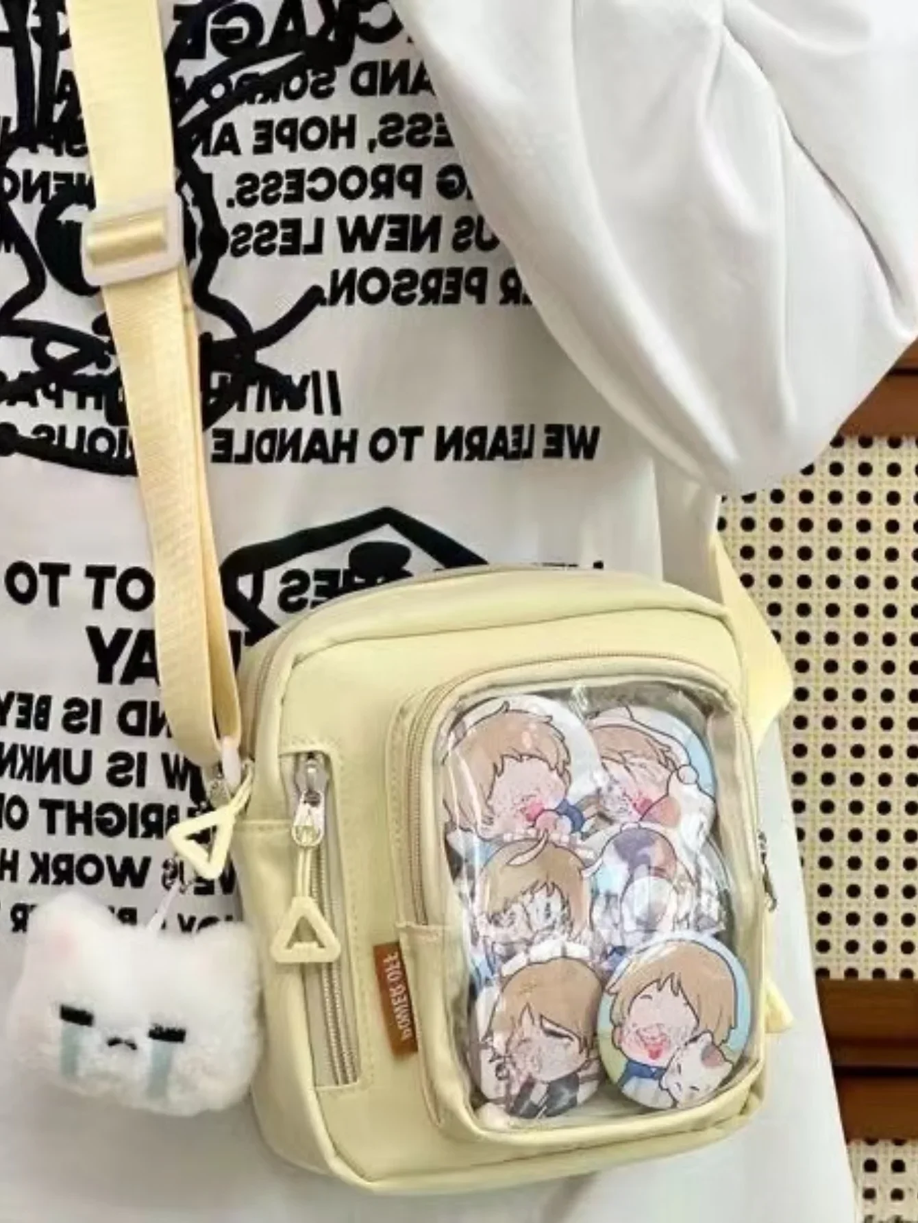 Mini Ita Bag przezroczysta crossbody Y2K — koreańska moda żółty