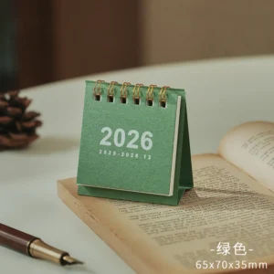 Mini kalendarz biurkowy 2026 - ręcznie robiony pamiętnik Fioletowy