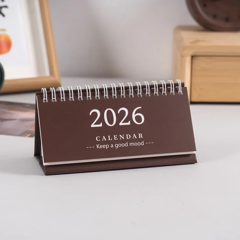 Mini kalendarz biurkowy 2026 w stylu minimalistycznym, dekoracja biurka Mieszany kolor