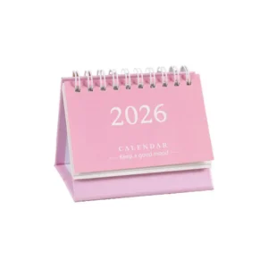 Mini kalendarz biurkowy 2026 w stylu minimalistycznym żółty