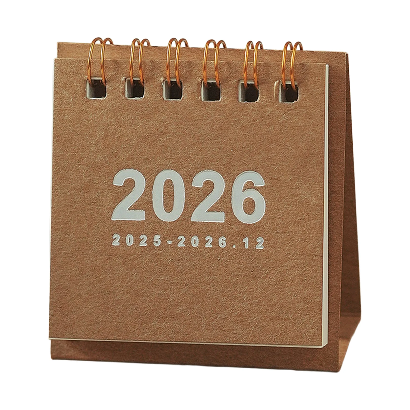 Mini Kalendarz Biurkowy 2026 – przenośny planer na biurko Bordowy