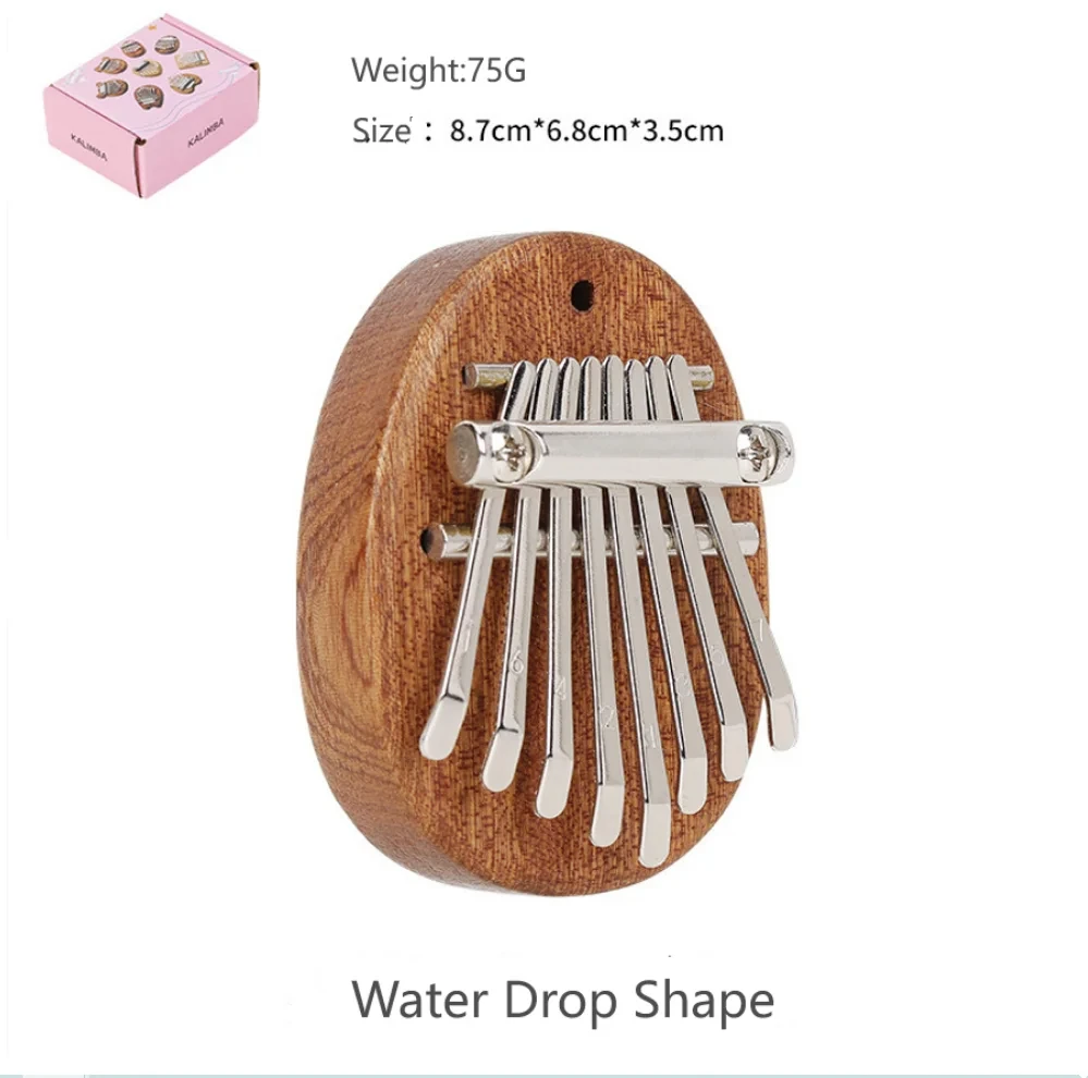 Mini kalimba drewniana 8-klawiszowa z futerałem Bordowy