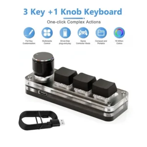 Mini klawiatura makro USB dla graczy z podświetleniem RGB Granatowy
