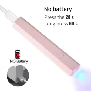 Mini lampa UV LED do lakieru hybrydowego bezprzewodowa USB Różowy