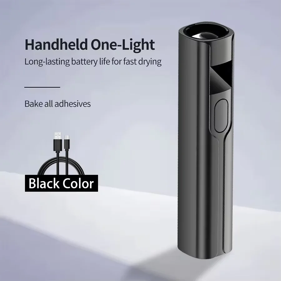 Mini lampa UV LED do paznokci akumulatorowa z wyswietlaczem Czarny