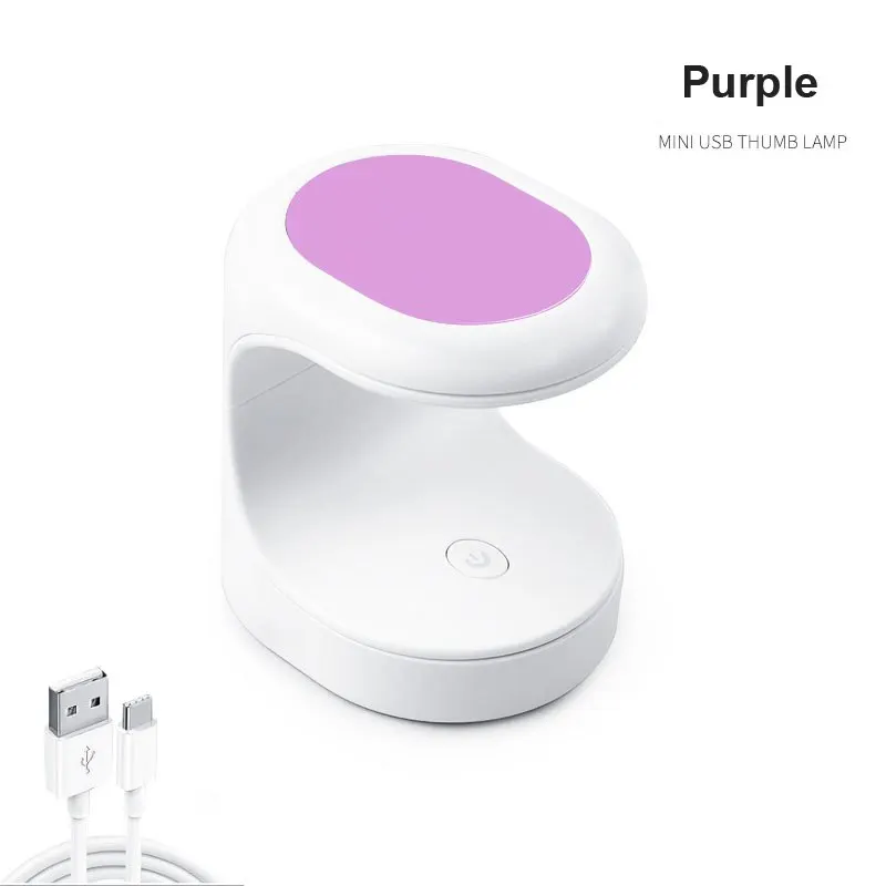 Mini lampa UV LED do paznokci 16W na jeden palec, zasilanie USB Fioletowy