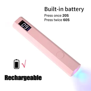 Mini lampa UV LED do paznokci z timerem i ładowaniem USB Różowy