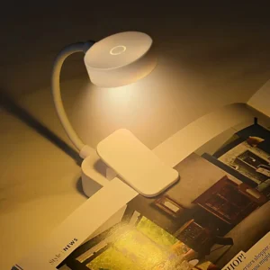 Mini lampka do czytania z klipsem – 3 tryby ochrony oczu Biały