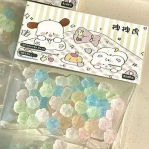 Mini łapki kota Taiyaki - zestaw 50 squishy gniotków Khaki