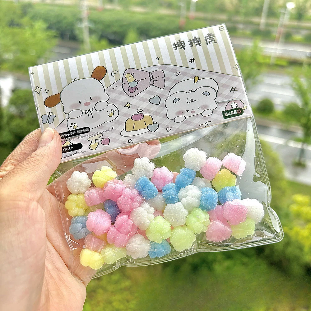 Mini łapki kota Taiyaki - zestaw 50 squishy gniotków Jasnozielony
