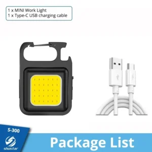 Mini latarka brelok COB z magnesem — 4 tryby, ładowana USB Niebieski