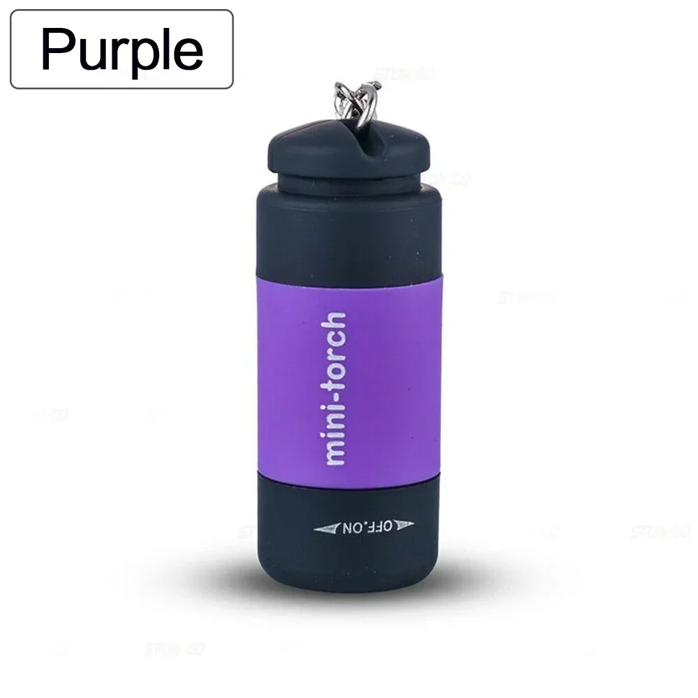 Mini latarka brelok LED ładowana USB — wodoodporna kieszonkowa Fioletowy