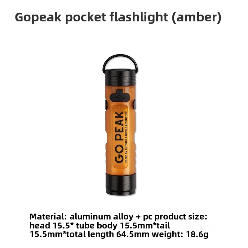 Mini latarka LED na klucze Gopeak z klipsem do czapki – ładowana USB Czerwony