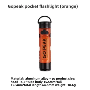 Mini latarka LED na klucze Gopeak z klipsem do czapki – ładowana USB Niebieski