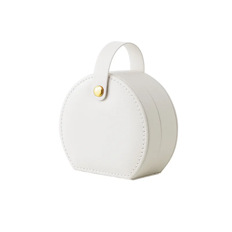 Mini organizer na biżuterię ze skóry ekologicznej - podróżne etui Biały