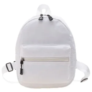 Mini plecak damski nylonowy w stylu preppy Biały
