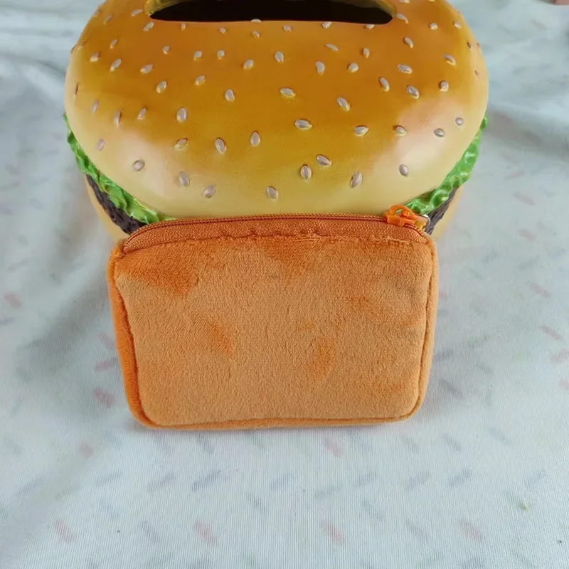 Mini pluszowa portmonetka na monety z karabińczykiem Pomarańczowy