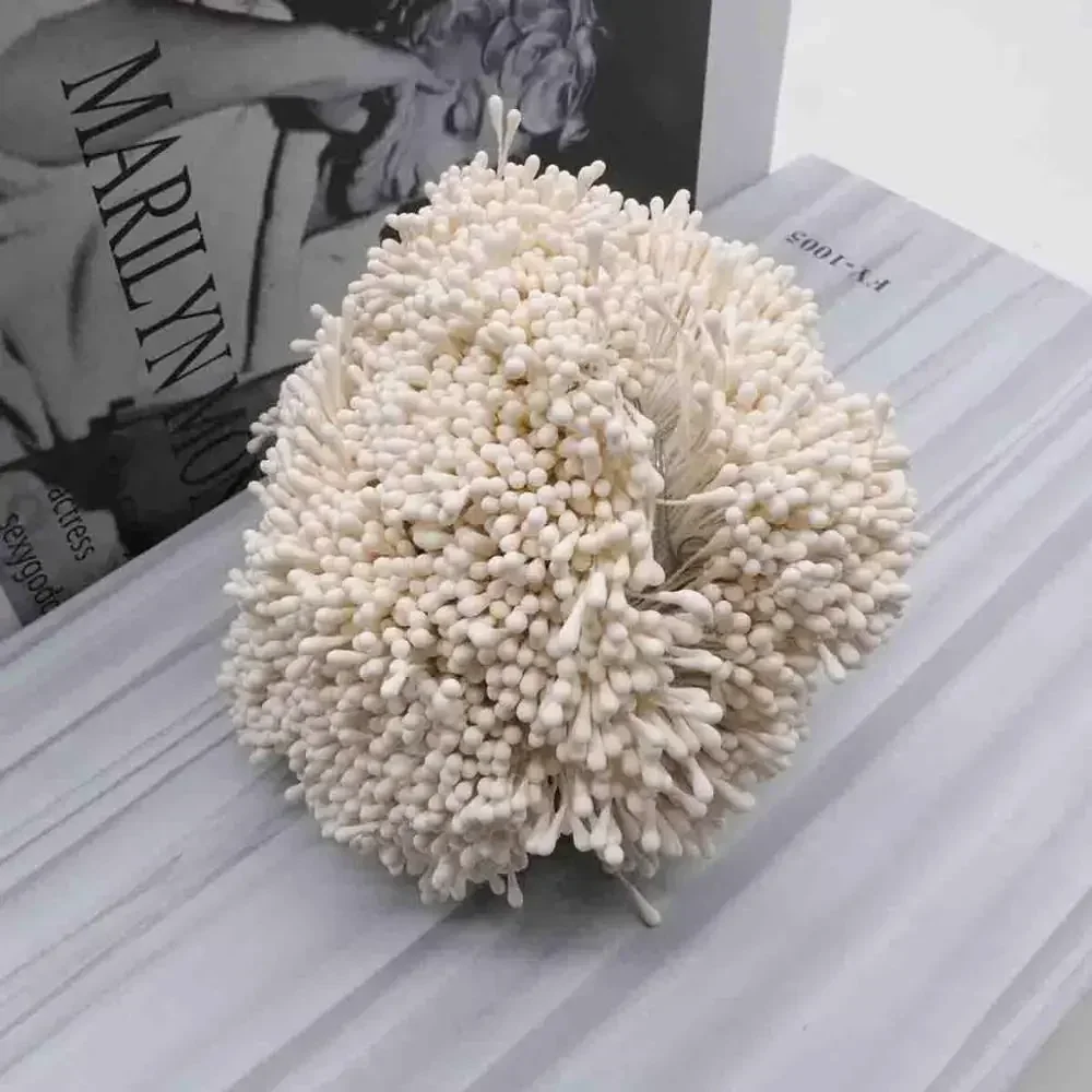 Mini pręciki do sztucznych kwiatów — zestaw 400 sztuk 1,5 mm Pomarańczowy