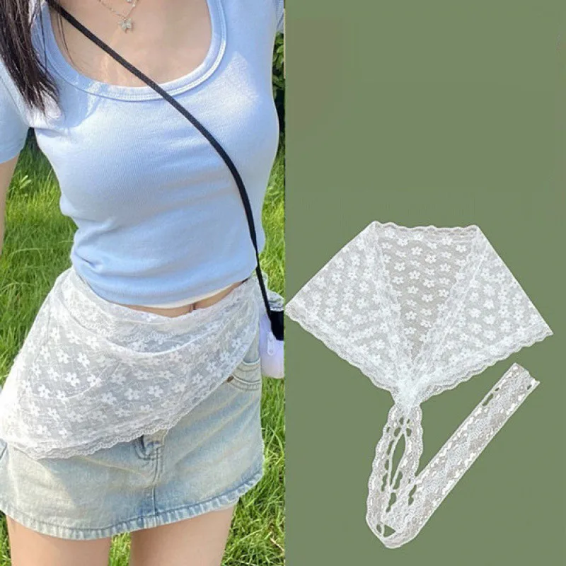 Mini spódniczka z koronkową warstwą gazy w stylu Y2K Błękitny