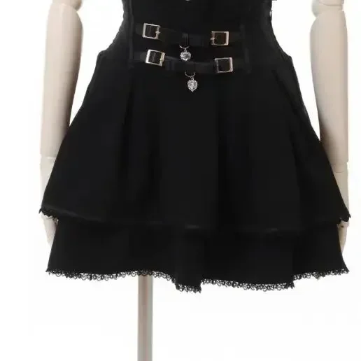 Mini spódniczka koronkowa w stylu lolita y2k Black01