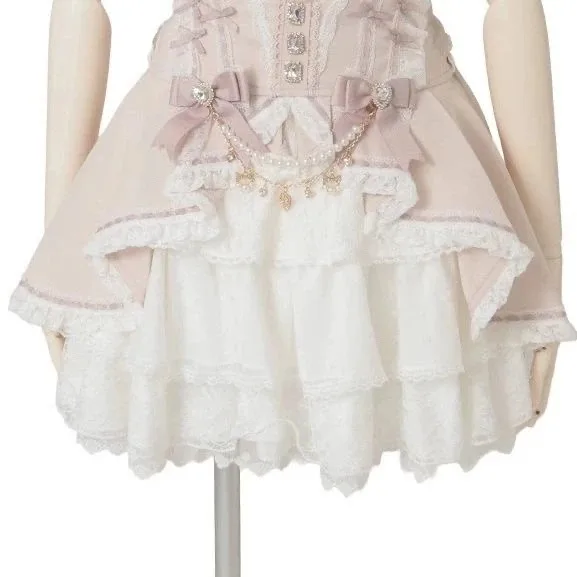 Mini spódniczka koronkowa w stylu lolita y2k Pink04