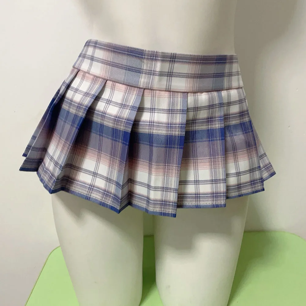 Mini spódniczka w kratkę plisowana — styl JK vintage B2