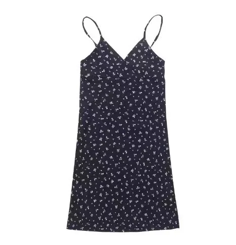 Mini sukienka na ramiączkach w kwiaty z dekoltem V w stylu vintage 5heisexiaohua