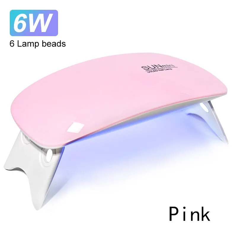 Mini suszarka do paznokci LED z lampą UV i USB Różowy