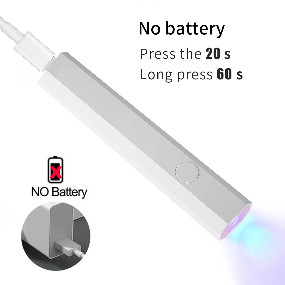 Mini suszarka do paznokci USB - lampa UV LED do utwardzania hybryd Biały