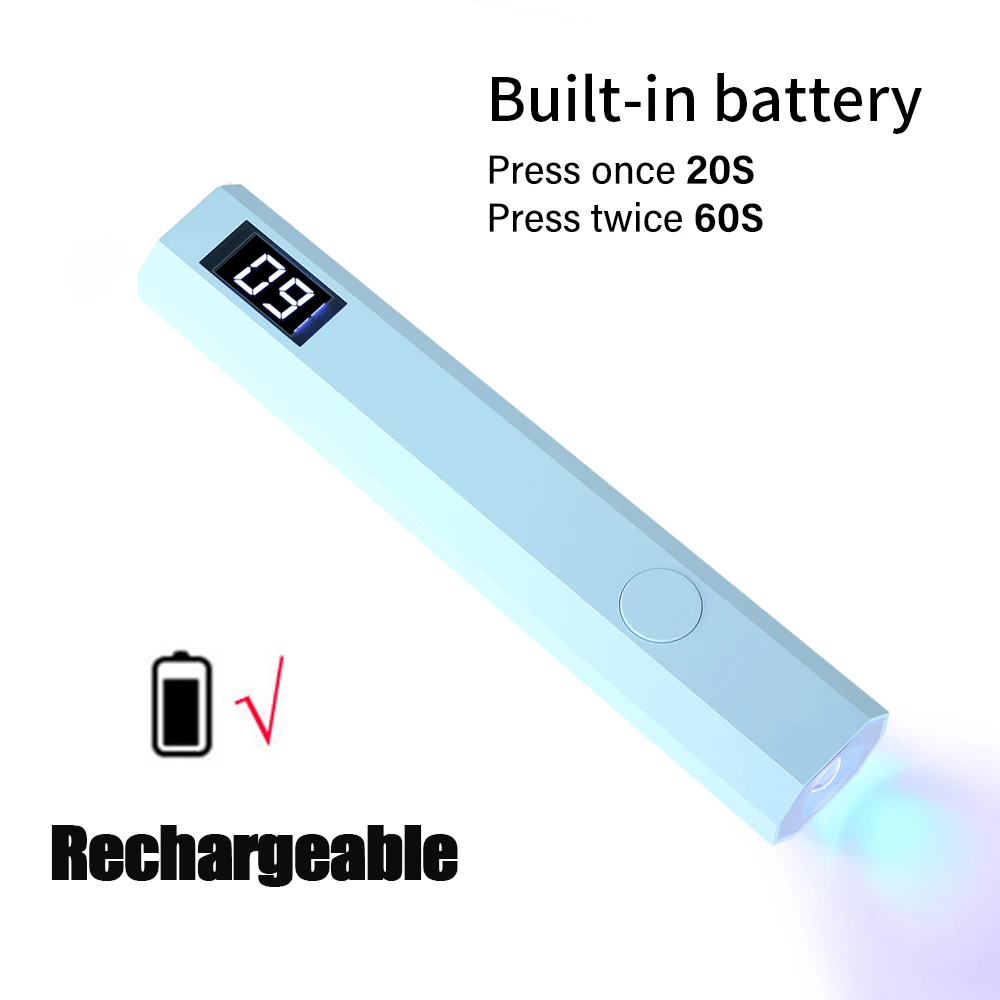 Mini suszarka do paznokci USB - lampa UV LED do utwardzania hybryd Niebieski