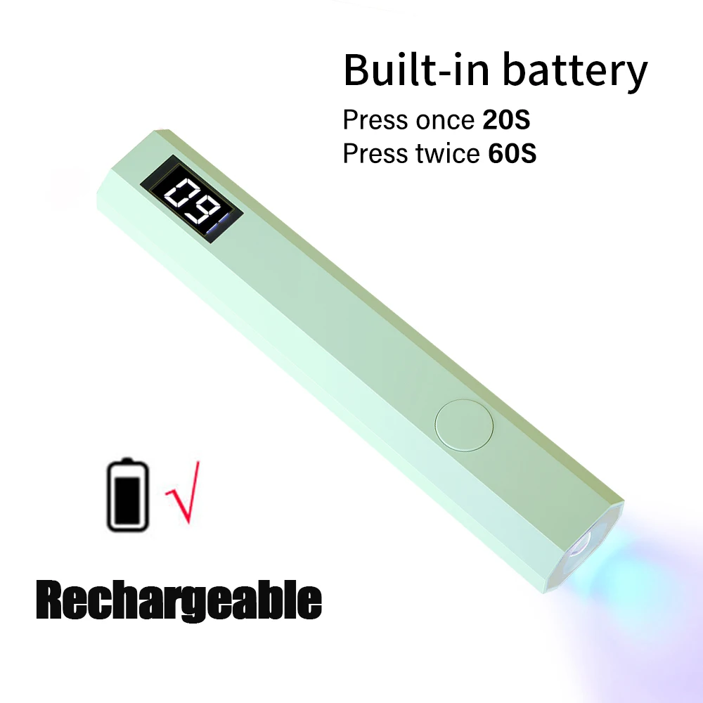 Mini suszarka do paznokci USB - lampa UV LED do utwardzania hybryd Zielony