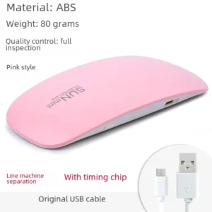 Mini suszarka UV LED do paznokci 6W z kablem USB Różowy