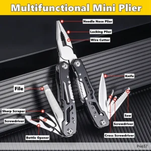 Mini szczypce kieszonkowe multitool z nożem, pilnikiem i śrubokrętem Zielony