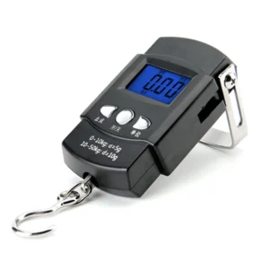 Mini elektroniczna waga wisząca 50 kg dla wędkarzy i podróżników Brązowy