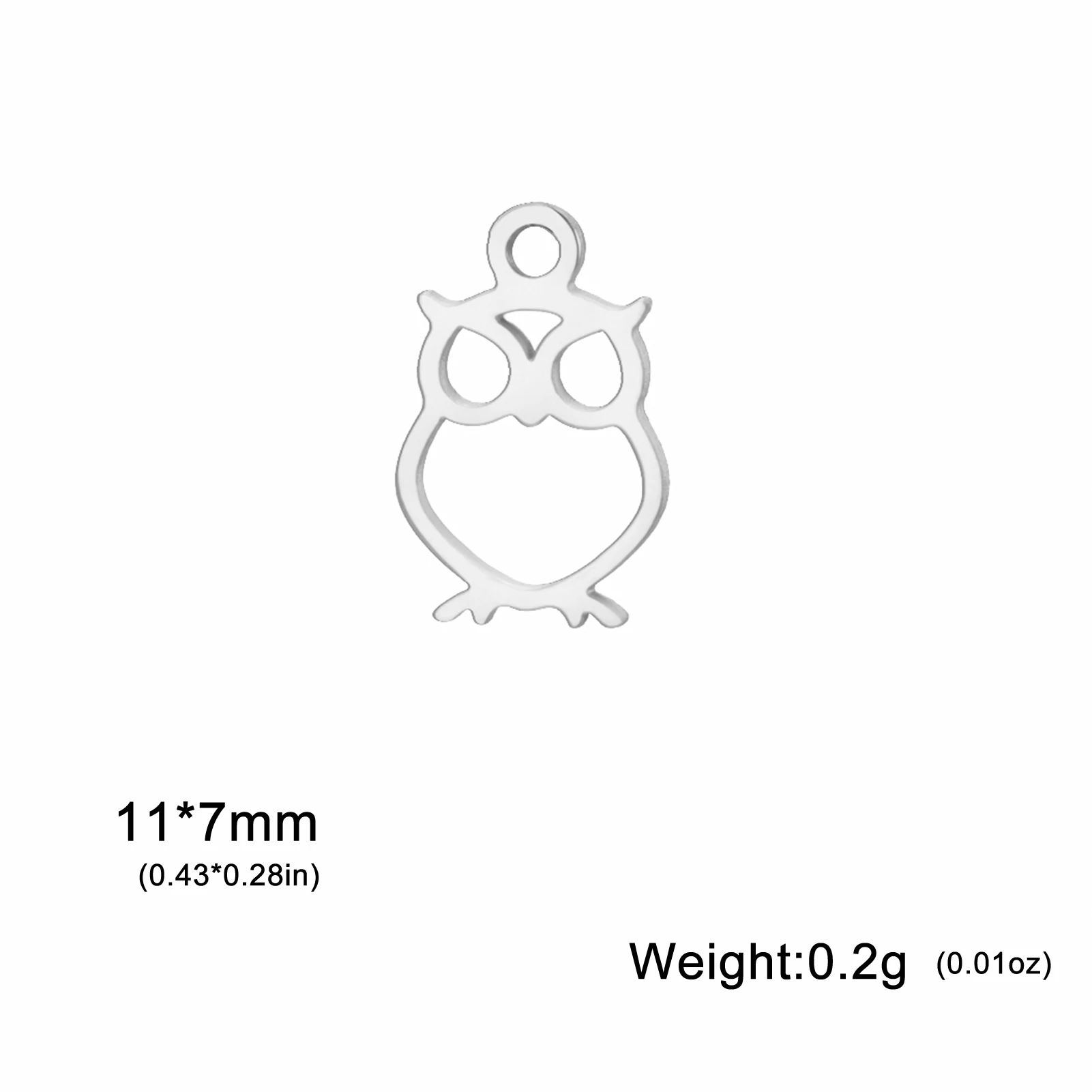 Mini wisiorki kot, sowa, gwiazda, serce - stal, 5 sztuk do biżuterii K owl s