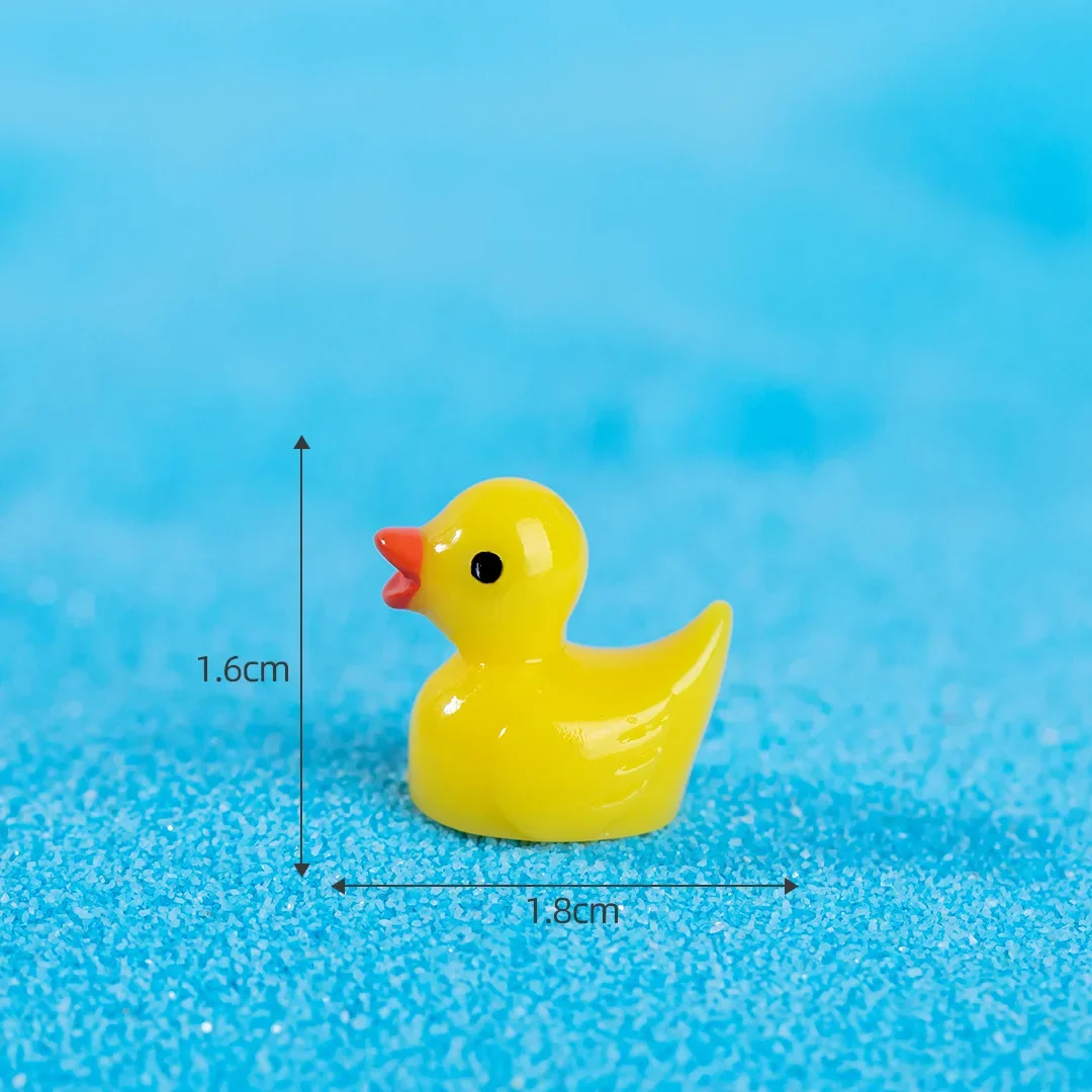 Mini żółte kaczki z żywicy 200 szt - figurki do ogrodu Jasnoszary