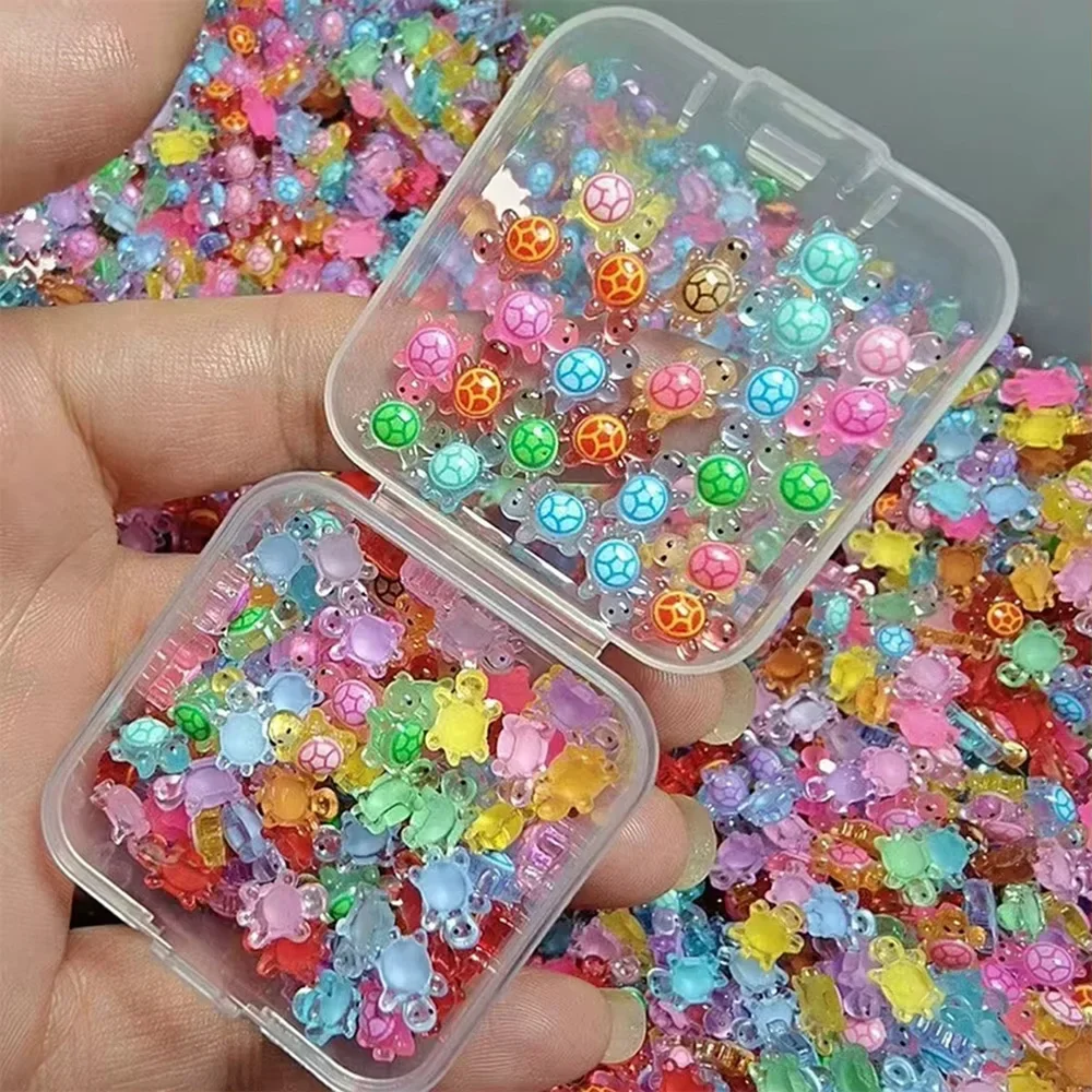 Mini żółwie świecące w nocy do dekoracji - 100 sztuk Jasnoszary