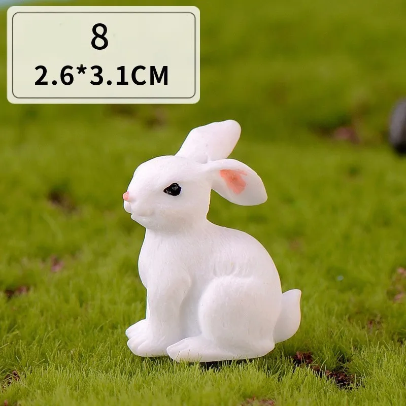 Miniaturowe figurki króliczków - ozdoby wielkanocne DIY Biały