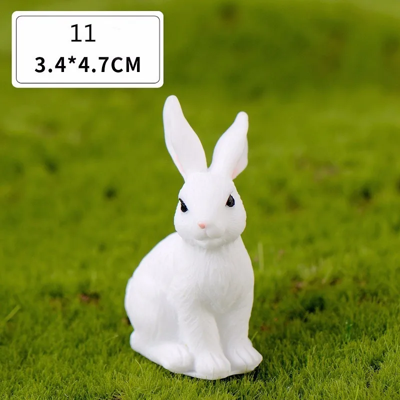 Miniaturowe figurki króliczków - ozdoby wielkanocne DIY Czarny
