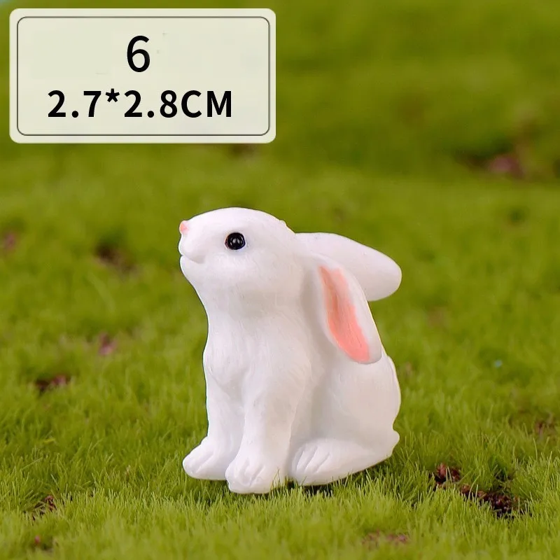 Miniaturowe figurki króliczków - ozdoby wielkanocne DIY Czysta biel