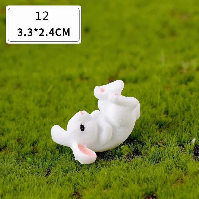 Miniaturowe figurki króliczków - ozdoby wielkanocne DIY Różowy