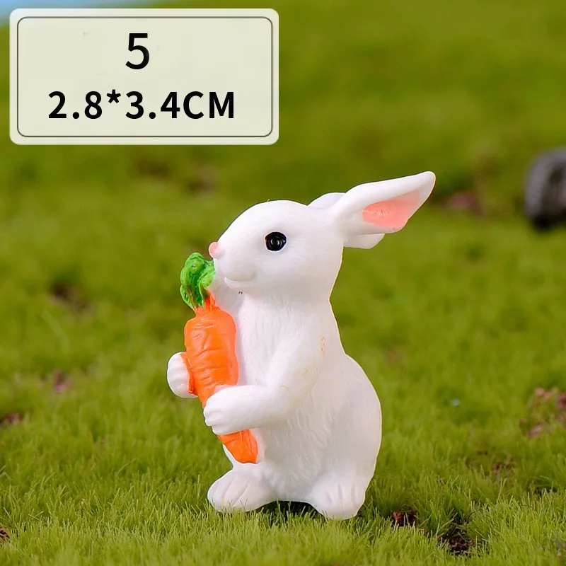 Miniaturowe figurki króliczków - ozdoby wielkanocne DIY Srebrny