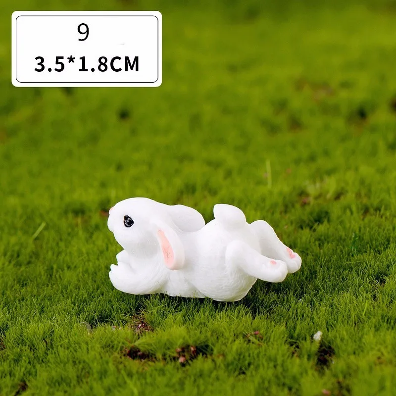Miniaturowe figurki króliczków - ozdoby wielkanocne DIY Szary