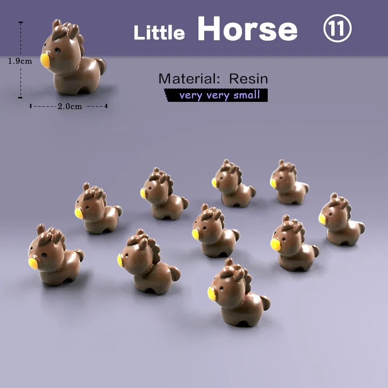 Miniaturowe figurki zwierząt do ogrodu wróżek - zestaw 10 sztuk Fioletowy/фиолетовый
